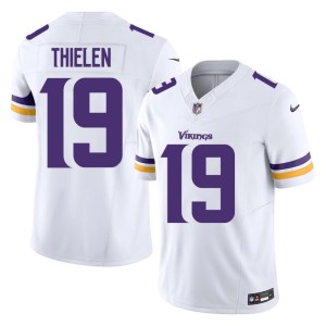 #19 NFL White Adam Thielen Men Purple Pride Jerseys 714490-574