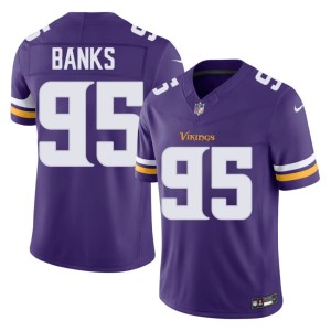 #95 Caleb Banks The Vikes Mens Game Purple Jersey 220910-586