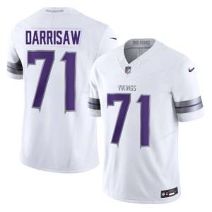 #71 Minnesota Vikings Alternate Embroidery Men's White Christian Darrisaw Jersey 744798-692