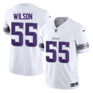 #55 Alternate Men's White Eric Wilson Embroidery Purple Pride Jerseys 870208-275