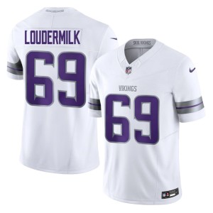 #69 Mens Football The Purple and Gold Isaiahh Loudermilk White Alternate Jersey 915680-773