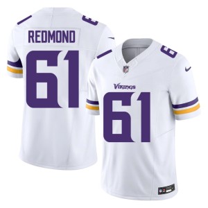 #61 MIN Vikings Mens Football Jalen Redmond White Jersey 167045-297