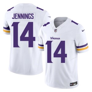 #14 Mens Vikings White Jauan Jennings Embroidery Jersey 568595-280