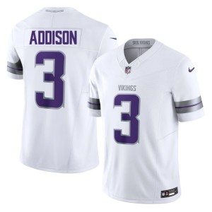 #3 NFL Minnesota Vikings Men Jordan Addison White Alternate Jersey 140369-515