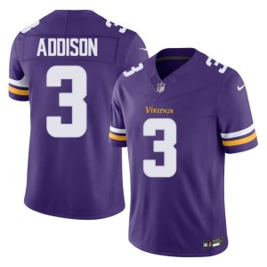 #3 Jordan Addison Stitched Vikings Nation Mens Purple Jerseys 457806-364