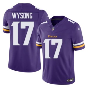 #17 Vikings Luke Wysong Mens Game Purple Jersey 218257-968