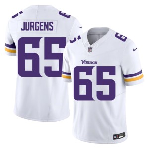 #65 White Michael Jurgens Stitched Mens Purple Pride Jerseys 337664-288