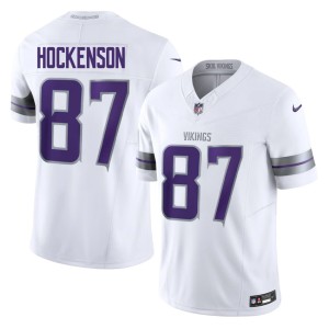 #87 Mens T.J. Hockenson White The Purple Replica Alternate Jerseys 963874-923