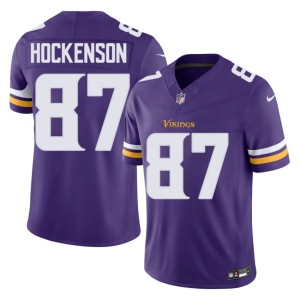 #87 T.J. Hockenson Replica Men's The Purple Purple Jerseys 706559-247