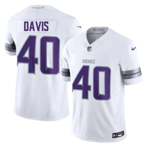 #40 Alternate Replica MIN Terrill Davis Men's White Jerseys 595479-145