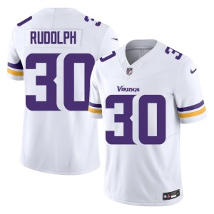 #30 Official White Mens Trayvon Rudolph The Purple Jerseys 377147-729