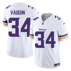 #34 Mens Game Zemaiah Vaughn White MIN Vikings Jersey 783947-715