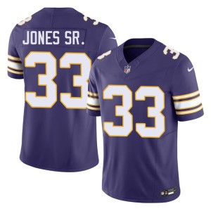 #33 Men's Vikings Football Aaron Jones Sr. Throwback Purple Jerseys 673126-424