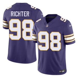 #98 Bo Richter Men's Throwback Replica The Purple Purple Jersey 453087-548