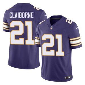 #21 2026 Demond Claiborne Purple Men's Vikings Nation Throwback Jersey 510403-140
