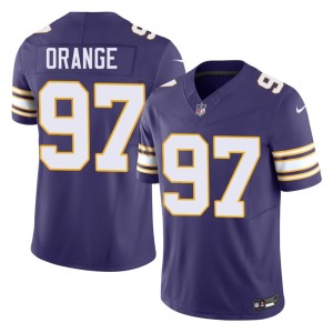 #97 Purple Football Vikings Men's Throwback Domonique Orange Jerseys 109370-383