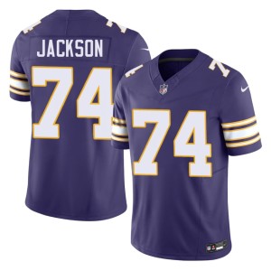 #74 Vikings Nation Donovan Jackson NIL Purple Mens Throwback Jersey 268787-831