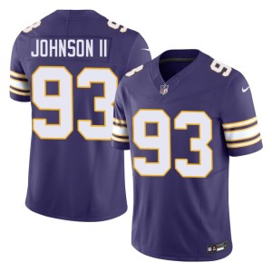 #93 Limited Eric Johnson II Purple Pride Purple Men's Throwback Jersey 324540-408