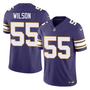 #55 Purple Eric Wilson Men's Official Throwback Minnesota Vikings Jersey 871175-787