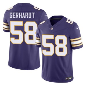 #58 Minnesota Vikings Gavin Gerhardt Men Throwback Purple Stitched Jerseys 736307-134
