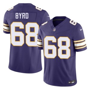 #68 Stitched Minnesota Mens Henry Byrd Purple Throwback Jersey 776315-672