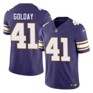 #41 NIL Purple MIN Vikings Jake Golday Throwback Mens Jersey 691804-437