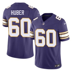 #60 Men's Vikings Nation Purple Joe Huber NFL Throwback Jersey 504330-235