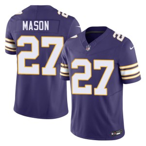 #27 MIN Men Jordan Mason Throwback NFL Purple Jersey 579640-578