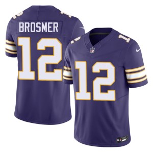 #12 Throwback Purple Max Brosmer Men's Replica MIN Vikings Jerseys 409759-835