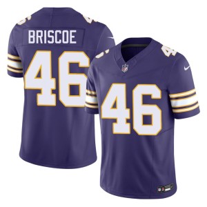 #46 Michael Briscoe Purple Embroidery Vikings Nation Throwback Mens Jersey 312140-486