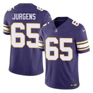#65 Purple Michael Jurgens Men The Purple and Gold Throwback Embroidery Jerseys 473741-356