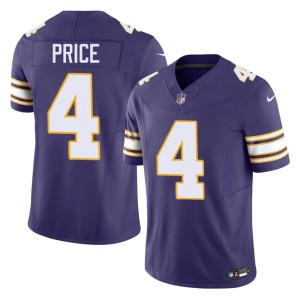 #4 Myles Price Men's Throwback NFL Purple MIN Jerseys 460484-721