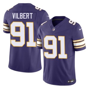#91 Smith Vilbert The Vikes Throwback Game Purple Men's Jersey 287191-386