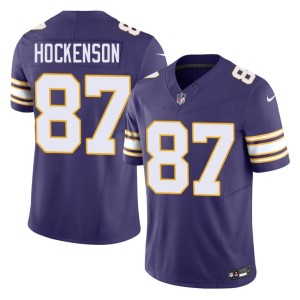 #87 Throwback T.J. Hockenson Men Purple Minnesota Vikings Stitched Jerseys 303250-925