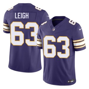 #63 Purple Vikings Nation Throwback Men's Stitched Tristan Leigh Jerseys 333865-679