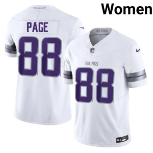 #88 Alternate The Purple and Gold Alan Page Women's NFL White Jersey 268389-397