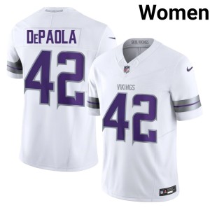 #42 2026 Minnesota Vikings Womens White Andrew DePaola Alternate Jersey 263058-700