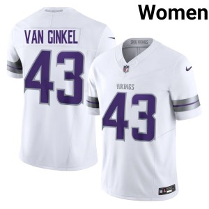 #43 Alternate Replica Womens MIN Vikings Andrew Van Ginkel White Jerseys 943222-990
