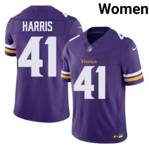 #41 MIN Purple Womens Anthony Harris Football Jerseys 428678-820