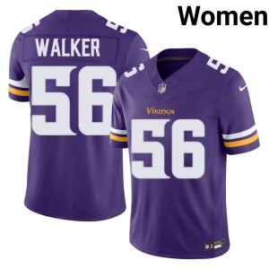 #56 Womens Vikings Nation Arden Walker Replica Purple Jerseys 325524-848