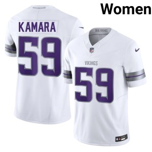 #59 Bangally Kamara MIN Vikings White Alternate Official Womens Jerseys 736161-125