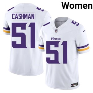 #51 Blake Cashman Womens Replica White The Vikes Jersey 200462-438