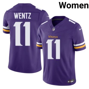 #11 Purple Carson Wentz Stitched Minnesota Vikings Women's Jersey 797073-253