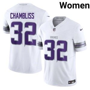 #32 Vikings White Women Chaz Chambliss Alternate Football Jersey 211671-583