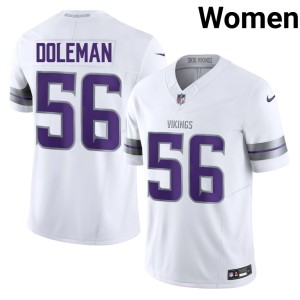 #56 Women's NFL White Chris Doleman Alternate Vikings Jersey 109221-890