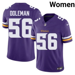 #56 Official Purple Chris Doleman Womens Purple Pride Jerseys 383131-356