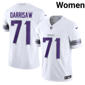 #71 Christian Darrisaw White Women Alternate Vikings Football Jerseys 691009-192