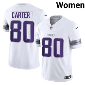 #80 Alternate Cris Carter Womens NIL The Purple White Jerseys 349084-206