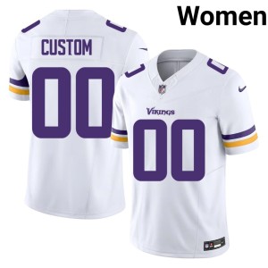#00 Minnesota Vikings White Official Womens Custom Jersey 435087-443