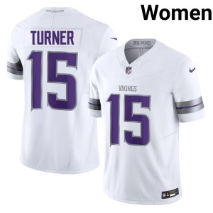 #15 Womens Vikings Nation Alternate Dallas Turner Player White Jerseys 498232-557